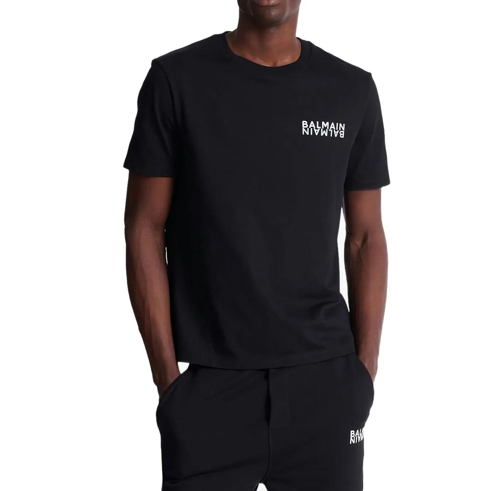 Black Cotton Logo Tee