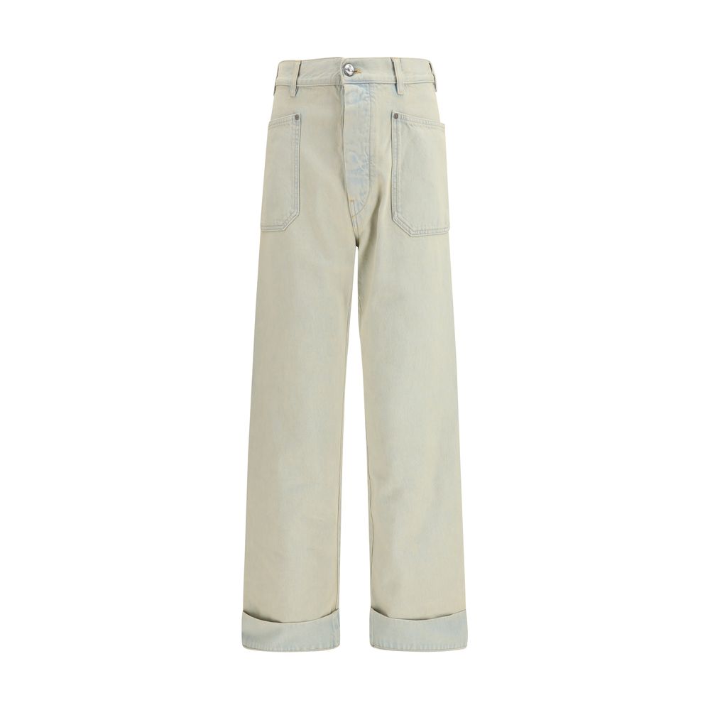 Blue Cotton Denim Jeans