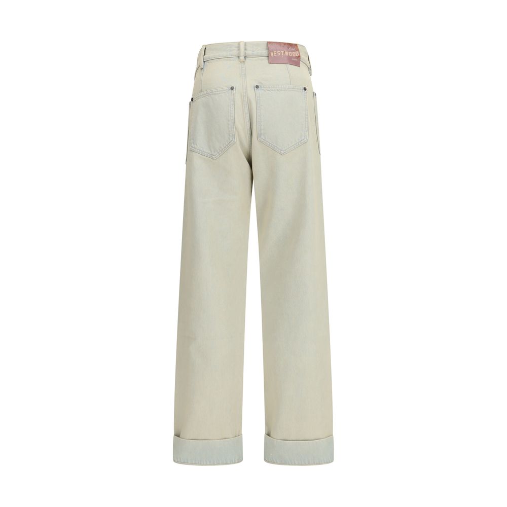 Blue Cotton Denim Jeans