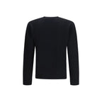 Black Wool V-Detail Sweater