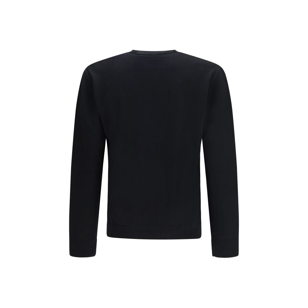 Black Wool V-Detail Sweater