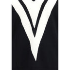 Black Wool V-Detail Sweater