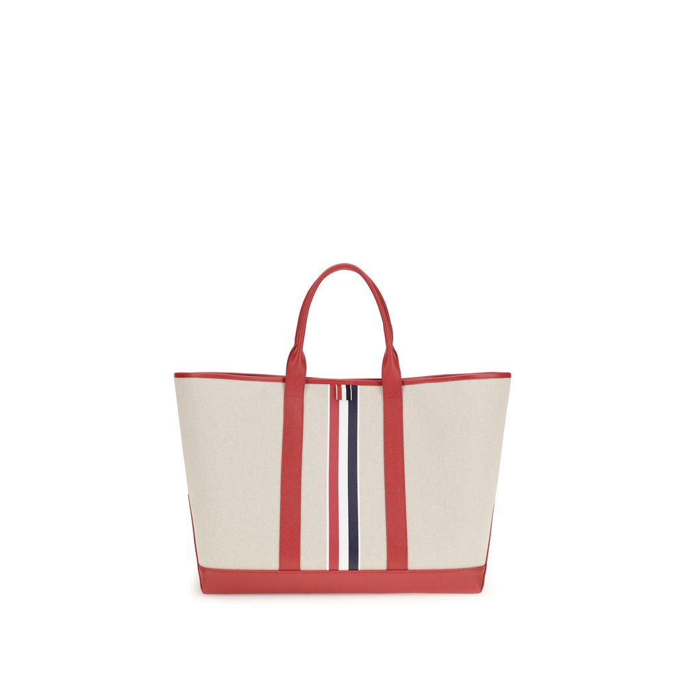 Grained Leather And Fabric Shoulder Bag