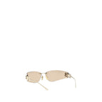 Gold Metal D‑Frame Gossip Sunglasses