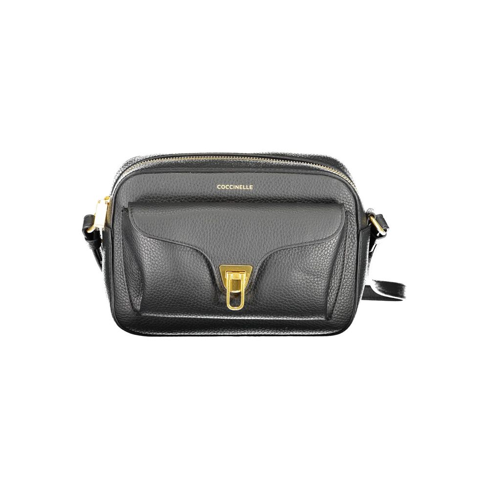 Beige Faux Leather Shoulder Bag