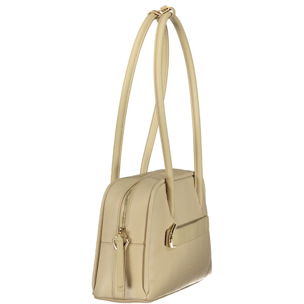 Beige Leather Lepaki Handbag