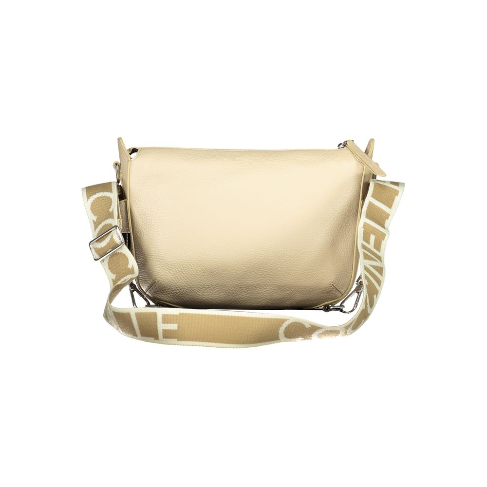 Beige Leather Ribbon Bag