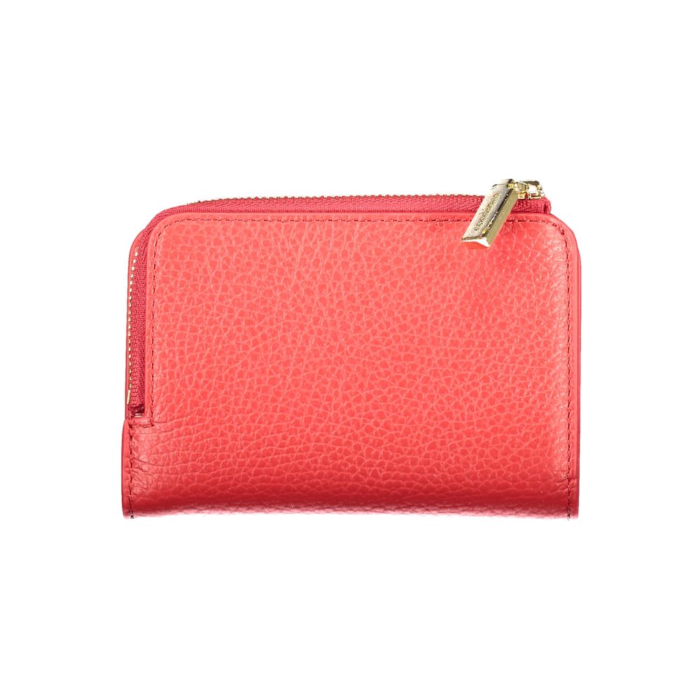 Metallic Soft Leather Wallet in Rosso