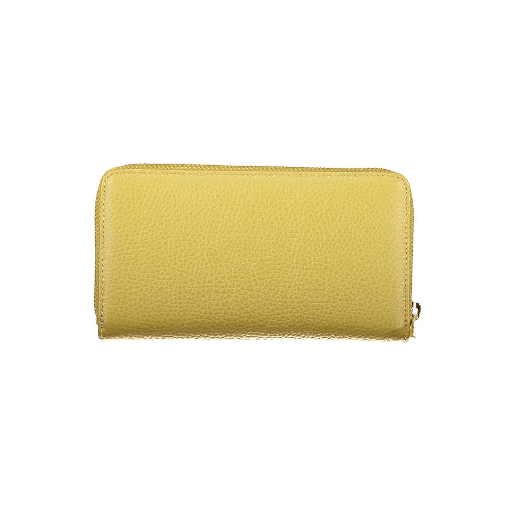 Metallic Soft Leather Zip Wallet in Verde
