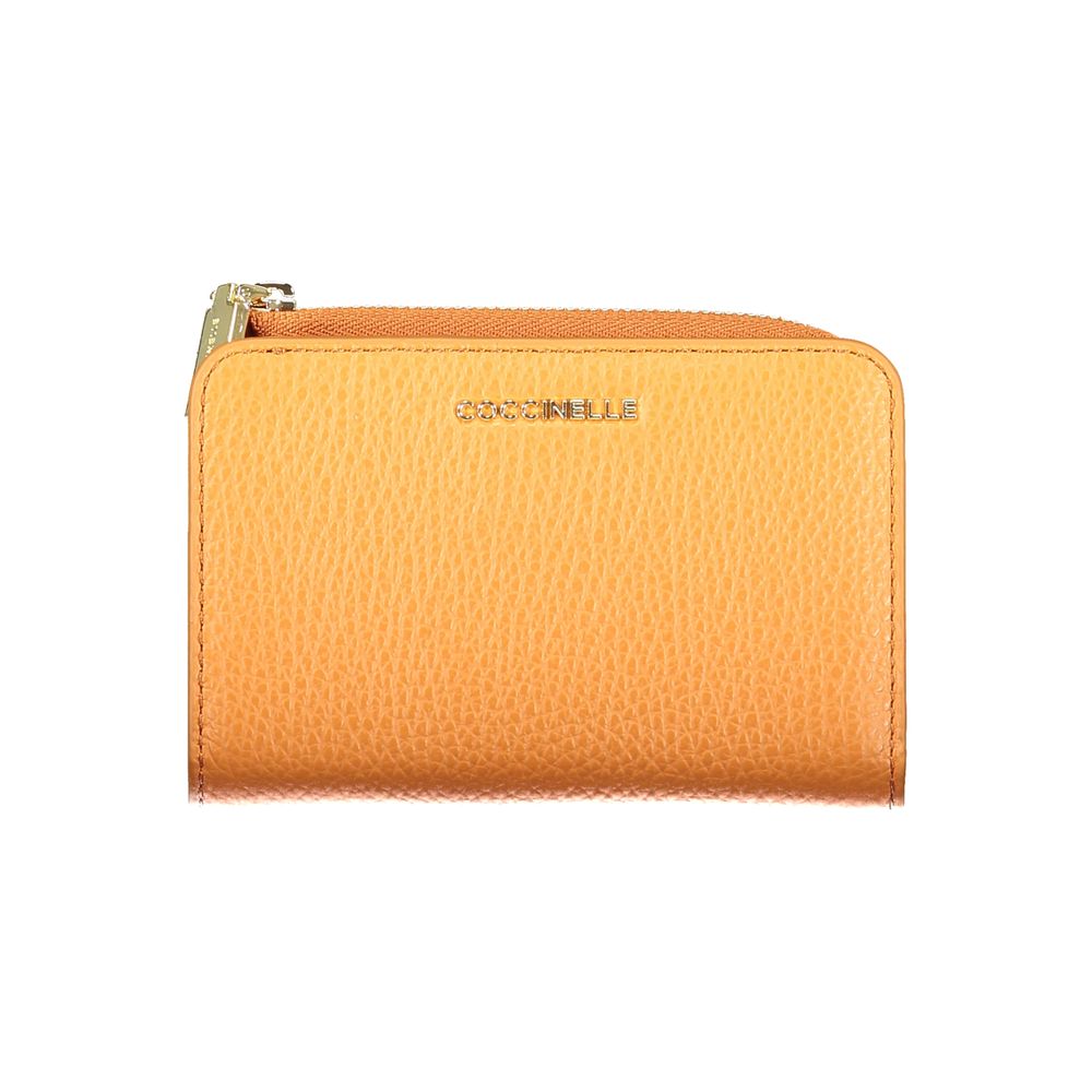 Orange Metallic Soft Leather Wallet