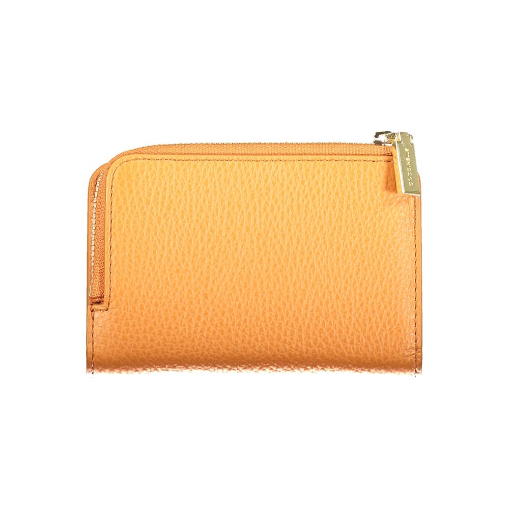 Orange Metallic Soft Leather Wallet