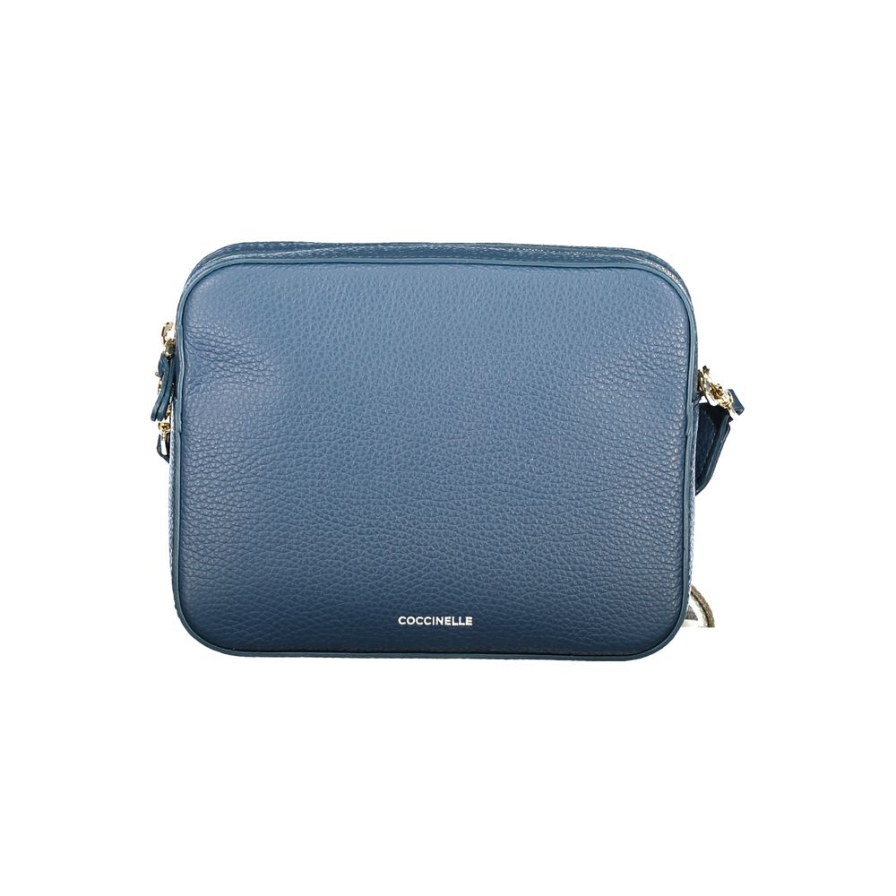 Blue Leather Tebe Shoulder Bag