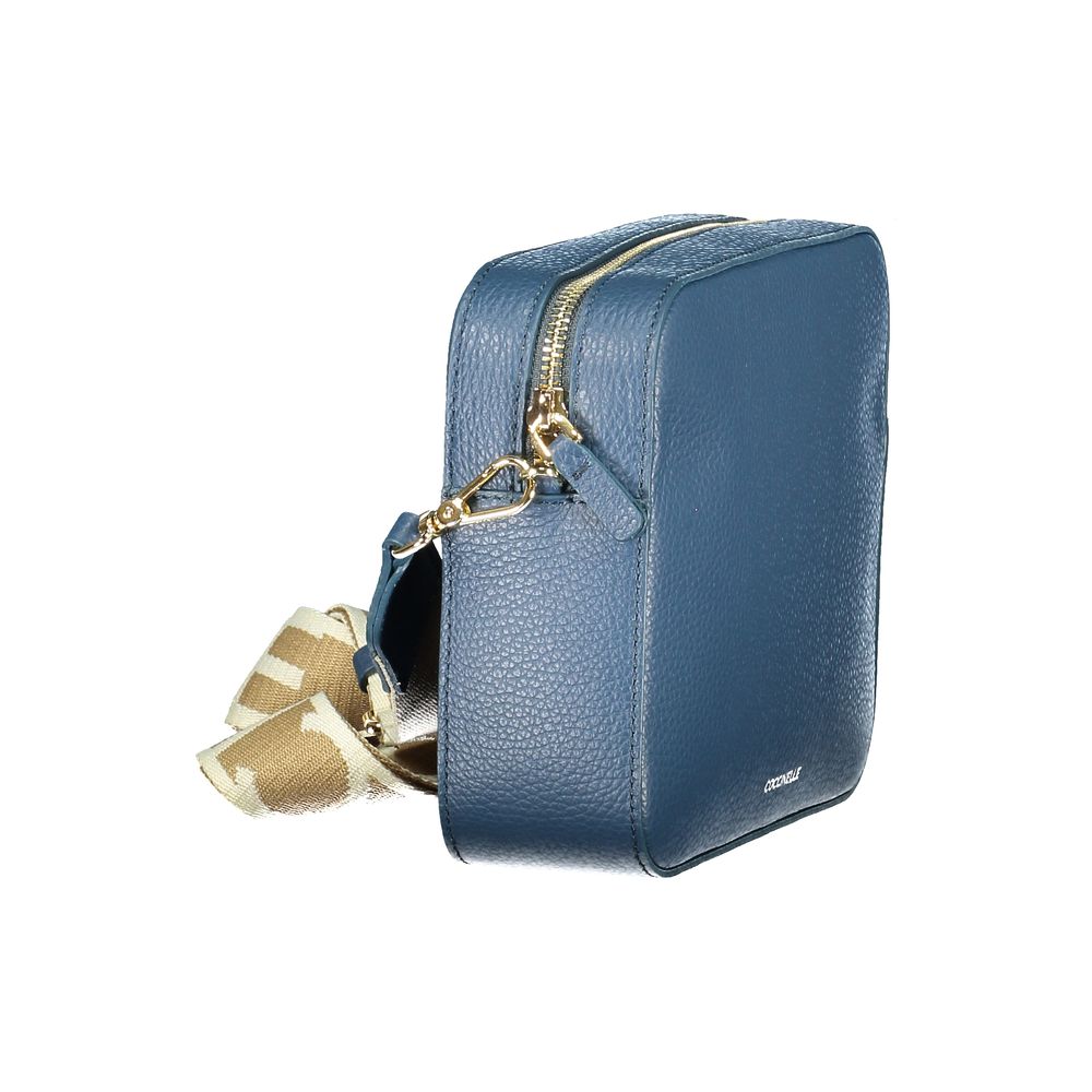 Blue Leather Tebe Shoulder Bag