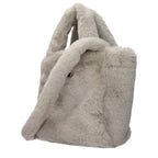Gray Eco Fur Tote