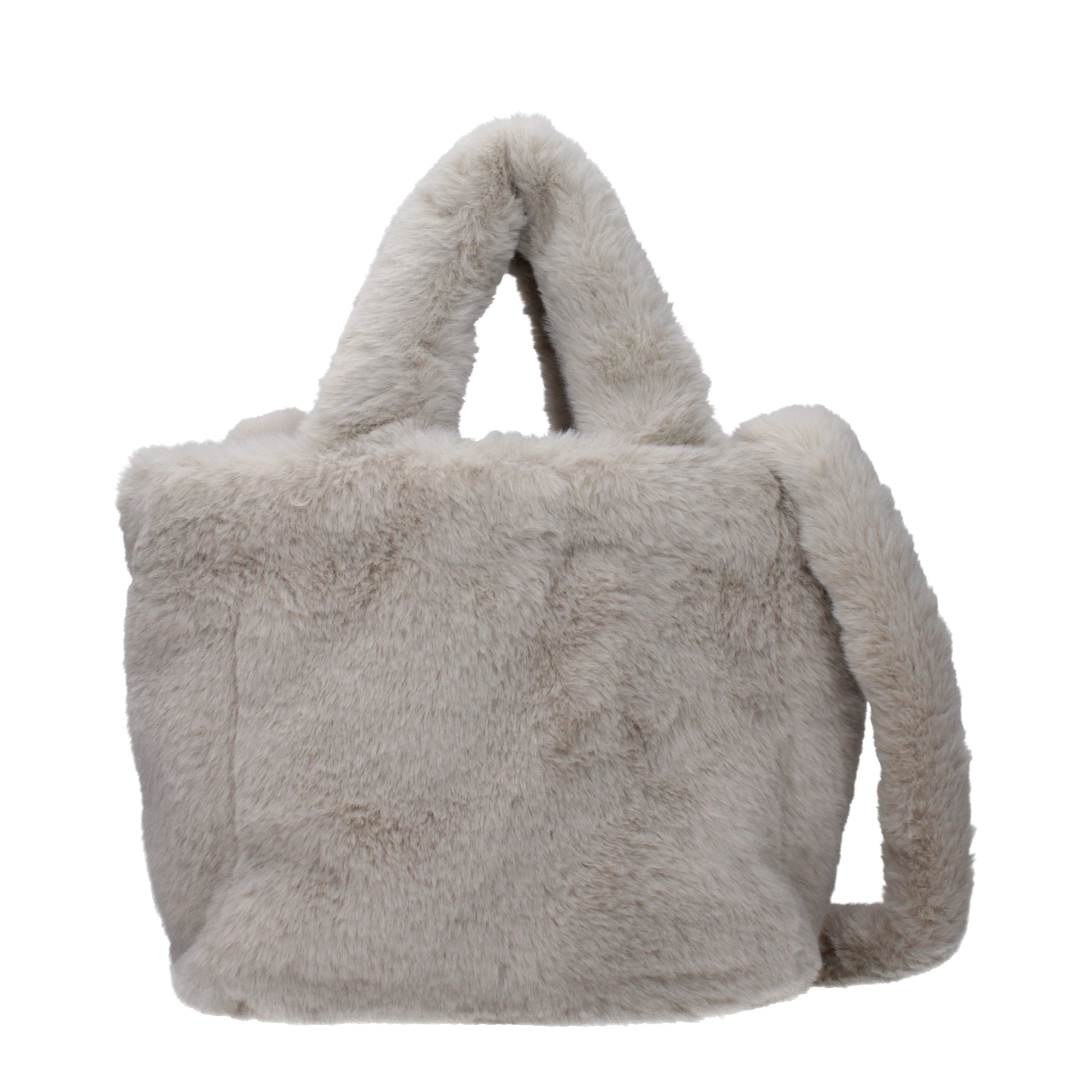 Gray Eco Fur Tote