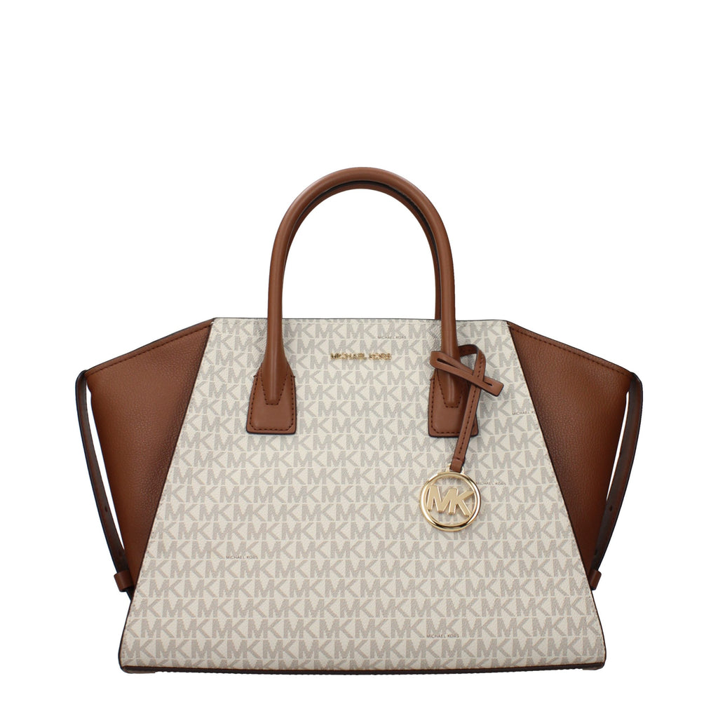 Beige Canvas Logo Print Crossbody