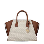 Beige Canvas Logo Print Crossbody