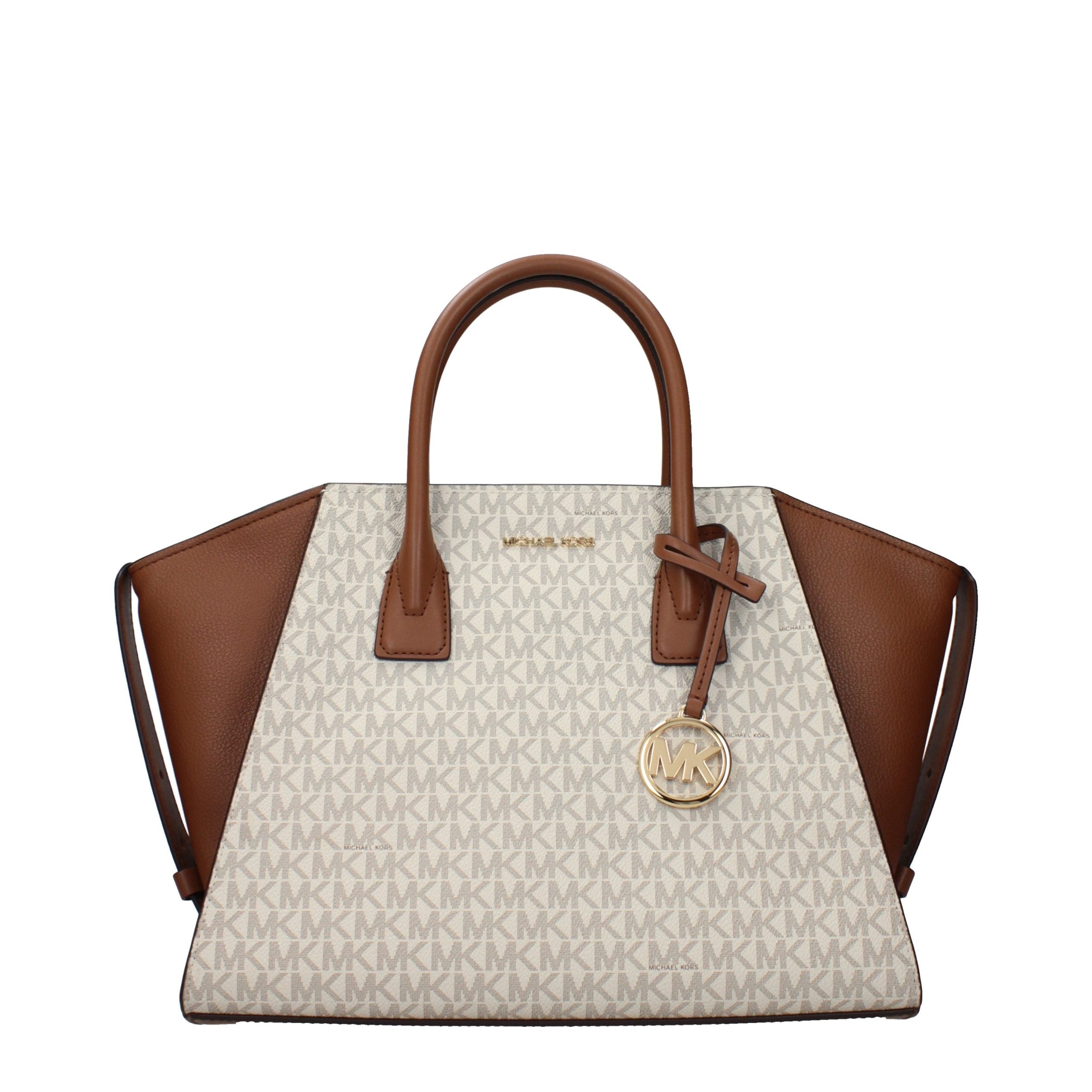 Beige Canvas Logo Print Crossbody