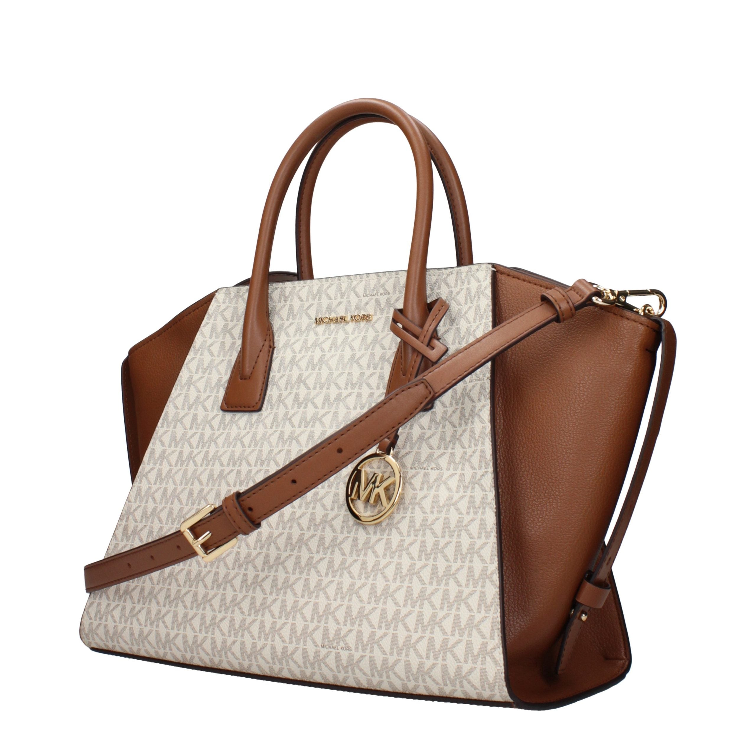 Beige Canvas Logo Print Crossbody