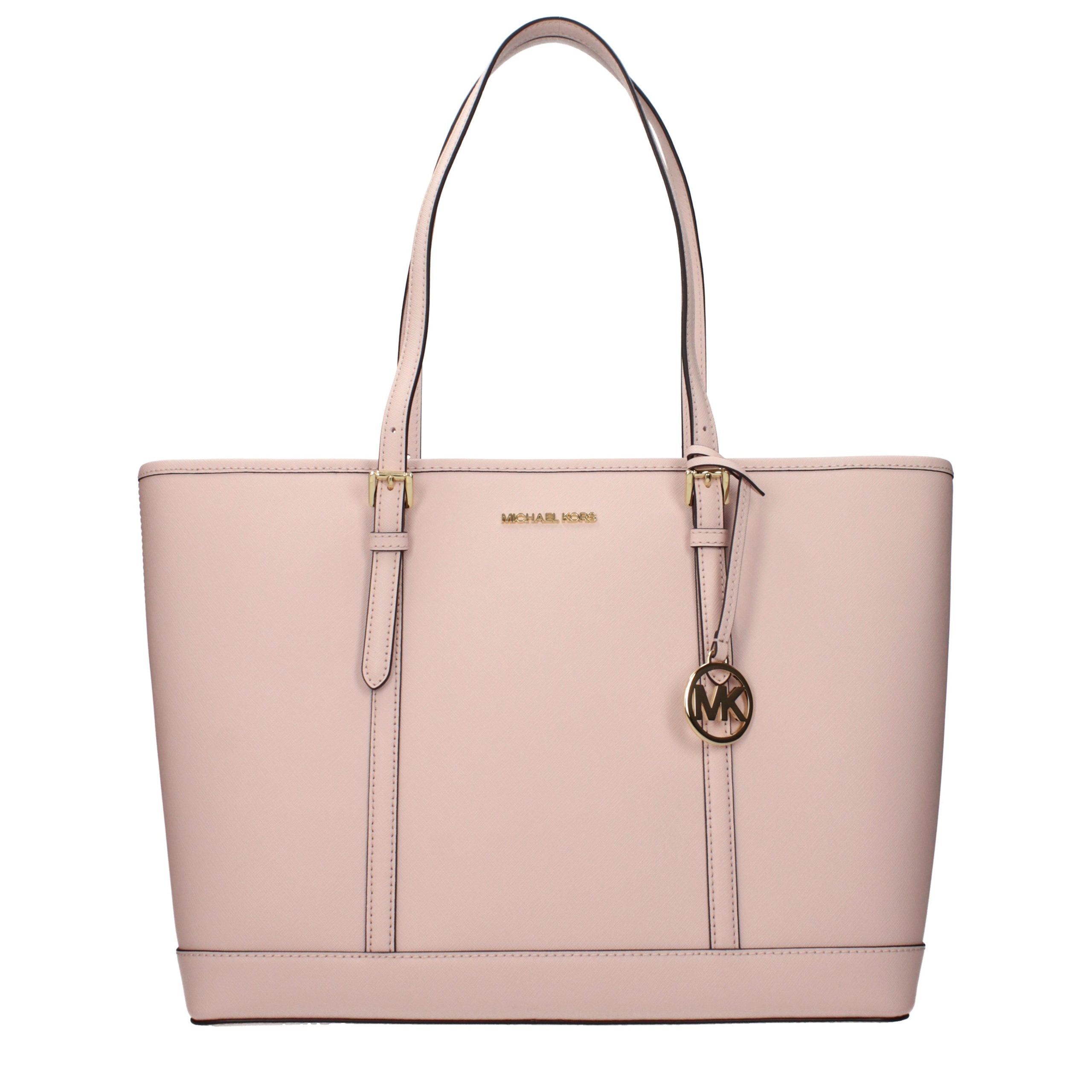 Powder Blush Leather Shoulder Bag