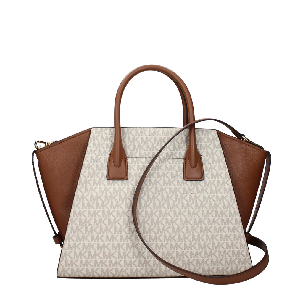 Beige Canvas Logo Print Crossbody