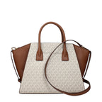 Beige Canvas Logo Print Crossbody
