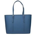 Cornflower Blue Leather Travel Shoulder Bag