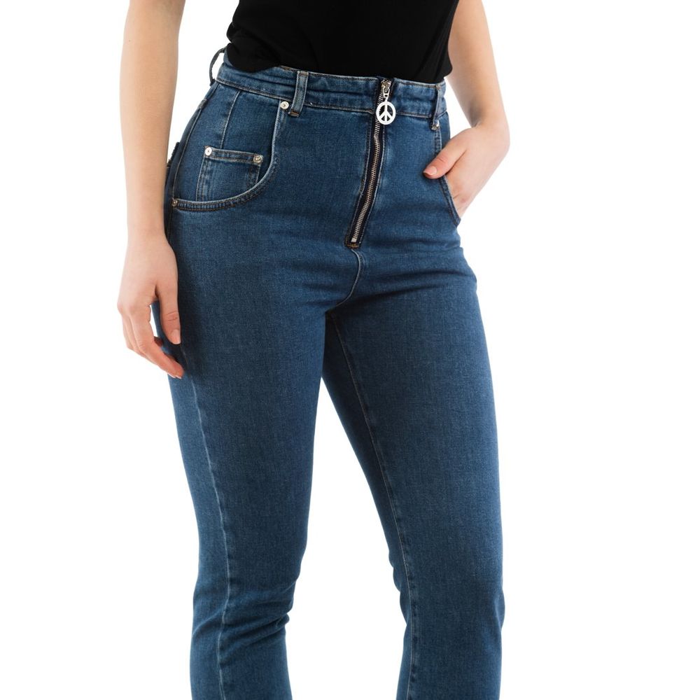 High‑Waisted Multi‑Blue Denim Jeans