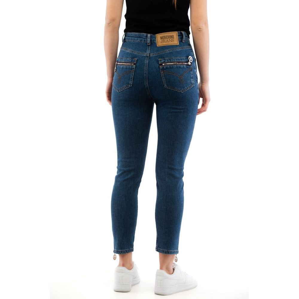 High‑Waisted Multi‑Blue Denim Jeans