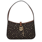 Brown Jacquard Handbag