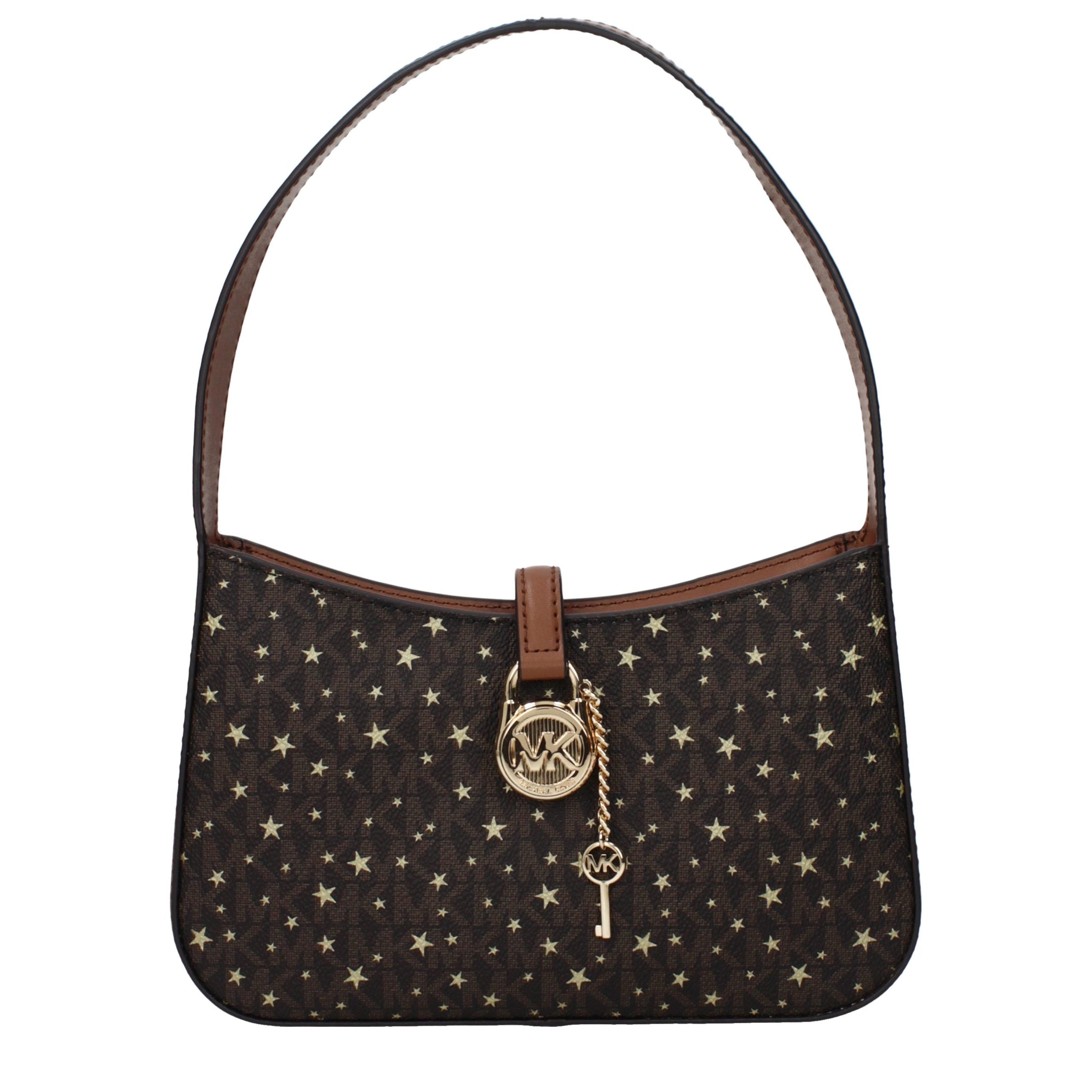 Brown Jacquard Handbag