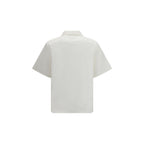 Oversized Cabin Print White Cotton Shirt