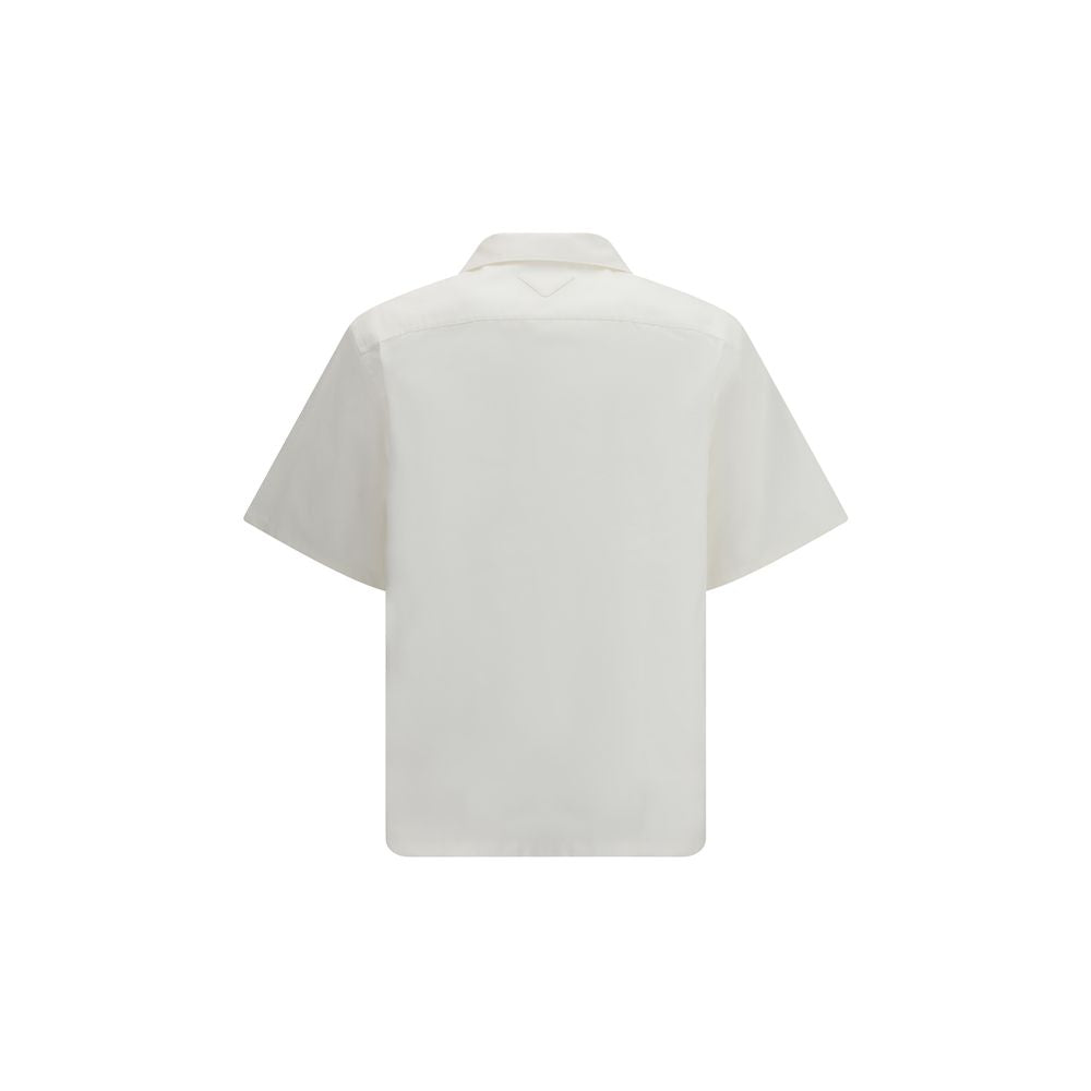 Oversized Cabin Print White Cotton Shirt