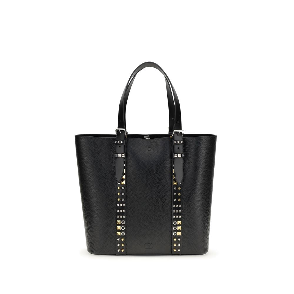Rockstud Calf Leather Medium Tote Bag