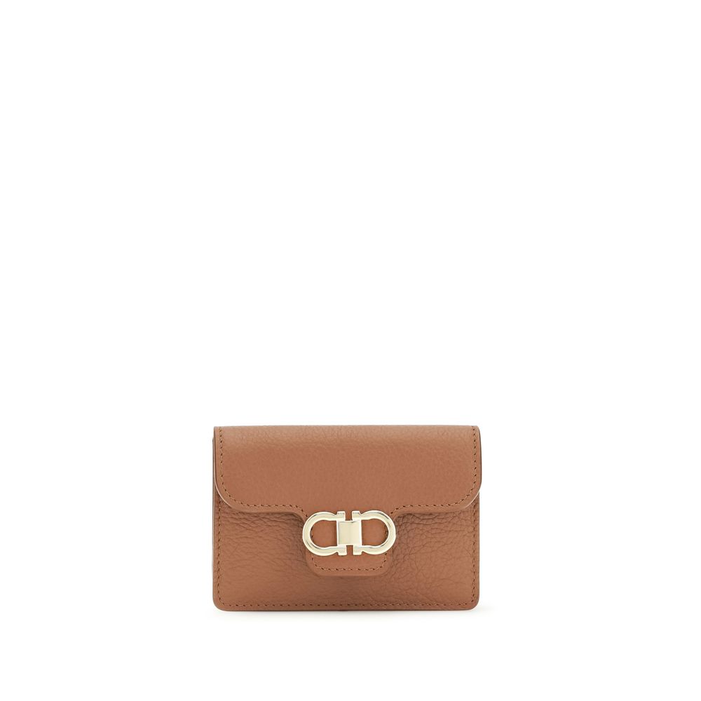 Hammered Calfskin Gancini Key Pouch