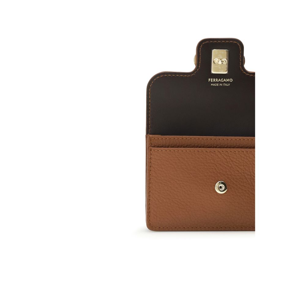 Hammered Calfskin Gancini Key Pouch
