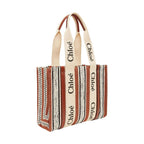Linen Leather-Trimmed Tote Bag