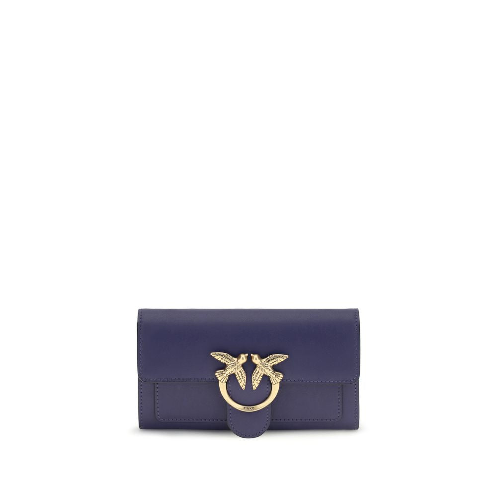 Blue Calfskin Love One Wallet