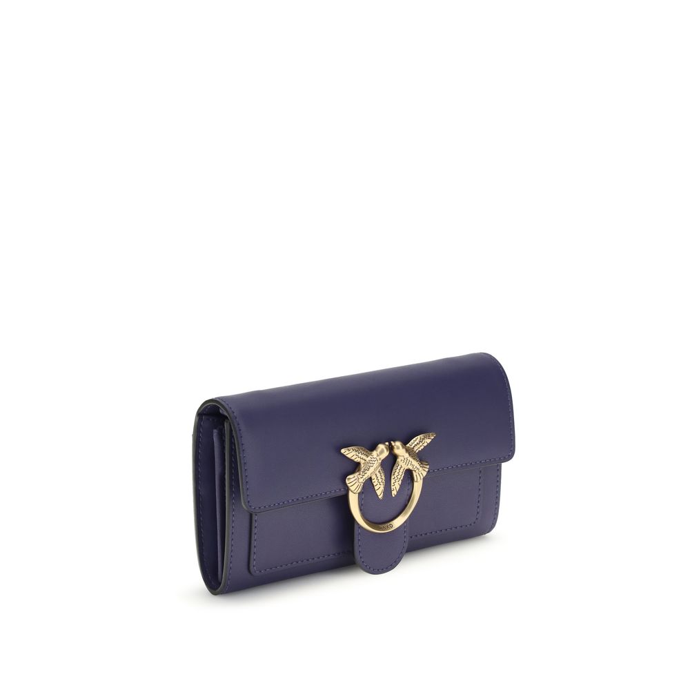 Blue Calfskin Love One Wallet