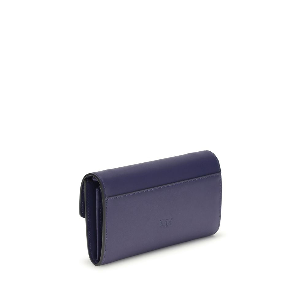 Blue Calfskin Love One Wallet