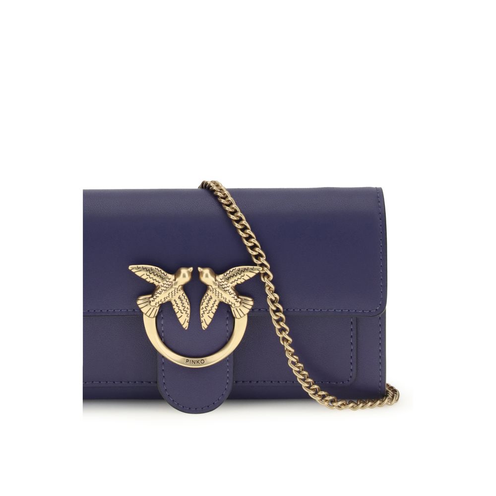Blue Calfskin Love One Wallet