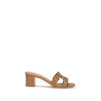Beige Woven Platform Sandals