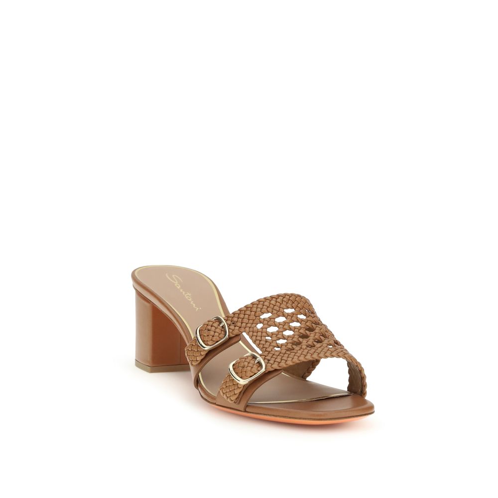 Beige Woven Platform Sandals