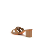 Beige Woven Platform Sandals