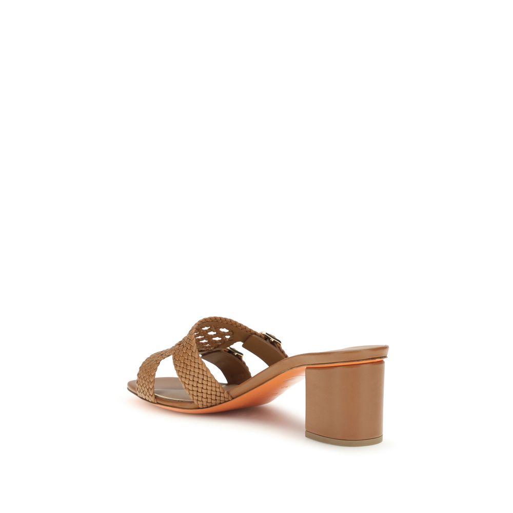 Beige Woven Platform Sandals