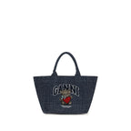 Medium Cotton Tote Bag With Bear Motif