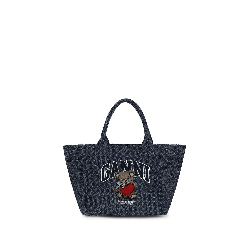 Medium Cotton Tote Bag With Bear Motif