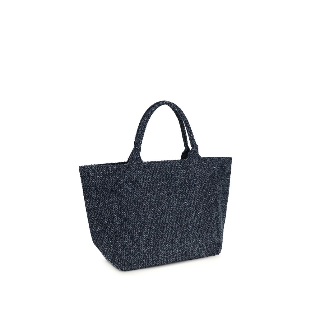 Medium Cotton Tote Bag With Bear Motif