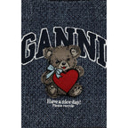 Medium Cotton Tote Bag With Bear Motif