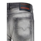 Gray Cotton Bootcut Jeans